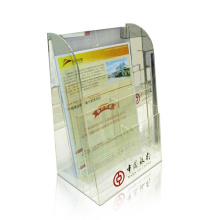 Clear Perspex Counter Display Regal für Poster, frei stehende Acryl Display Produkte